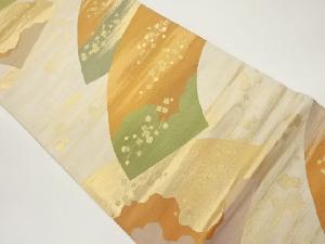 地紙にヱ霞・色紙散らし模様織出し袋帯